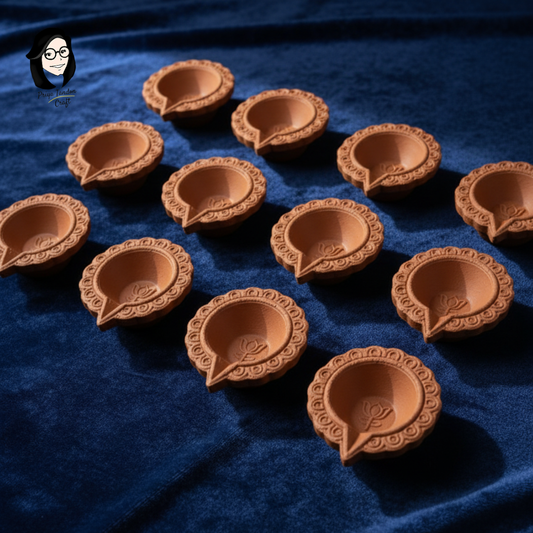 Handcrafted Raw Clay Diyas (Set of 12) for Diwali
