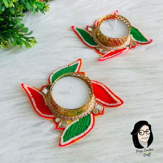 Swastik Tea Light Candle Holder (Set of 2)