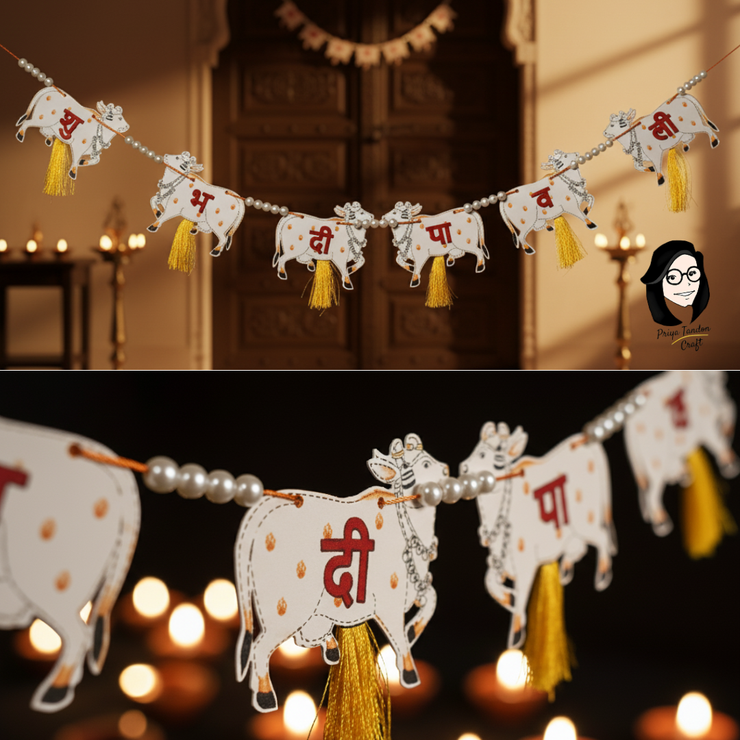 Hand painted Cow Pichwai Toran for Diwali Home Decor