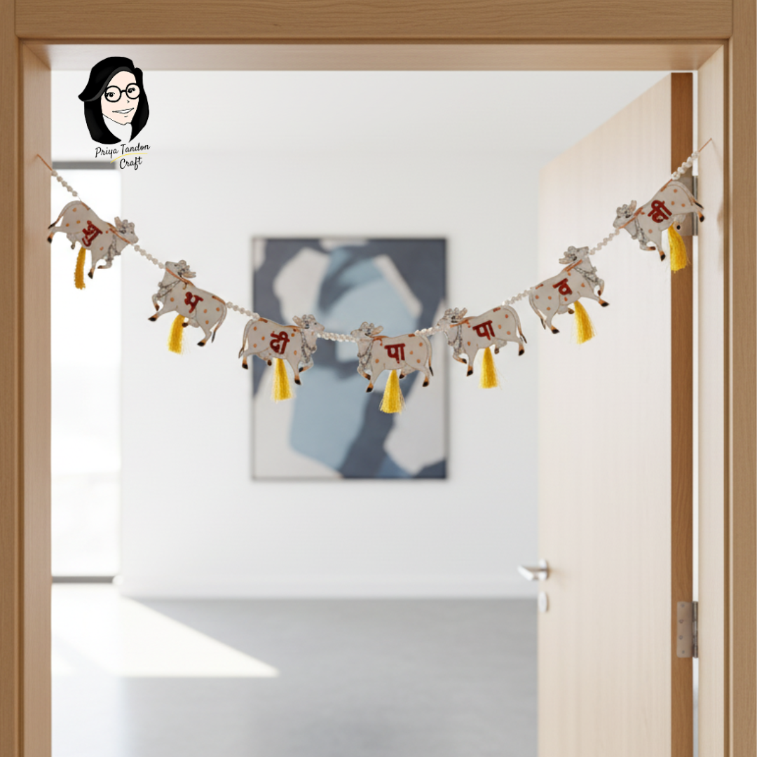 Hand painted Cow Pichwai Toran for Diwali Home Decor