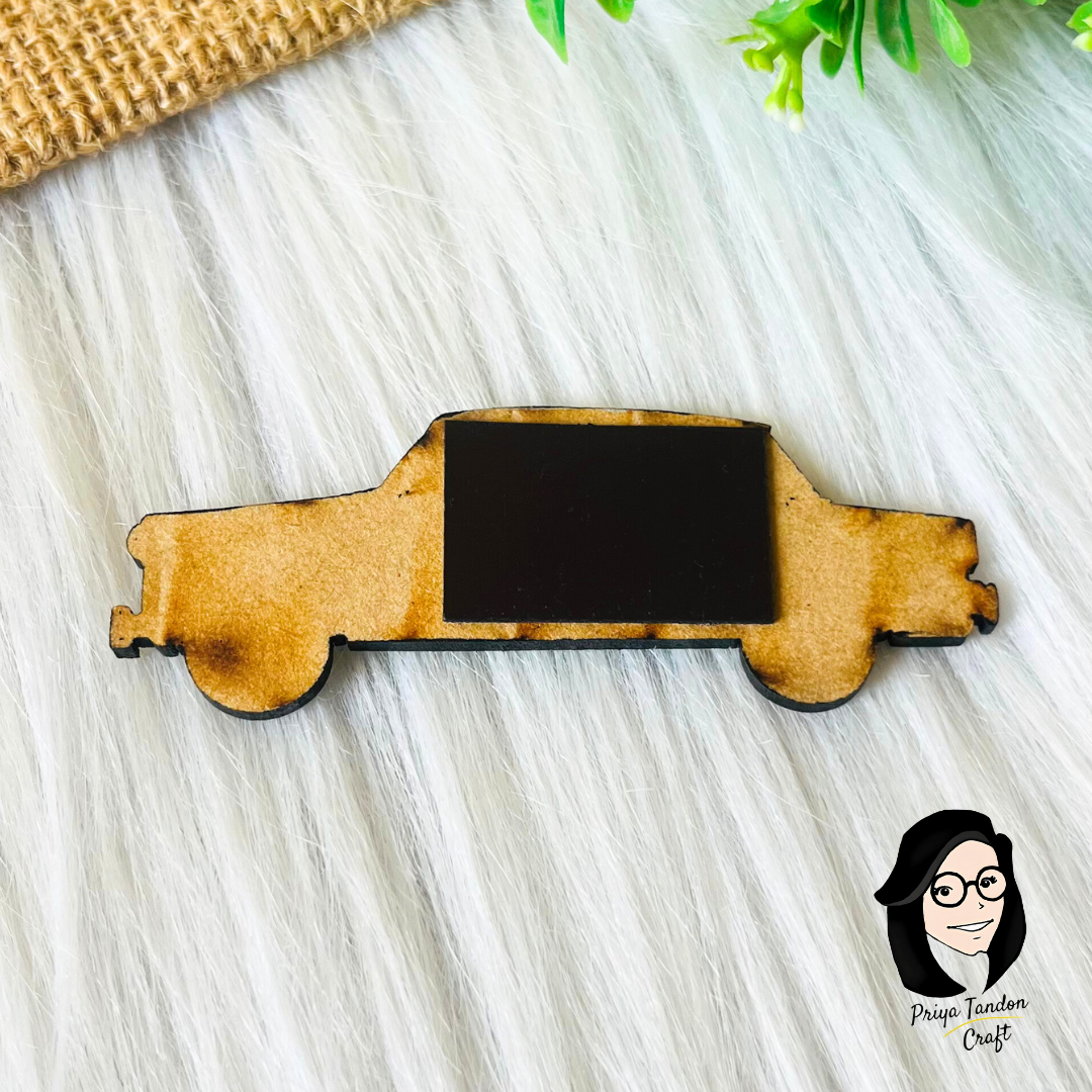 Green Vintage Car Fridge Magnet - Handmade