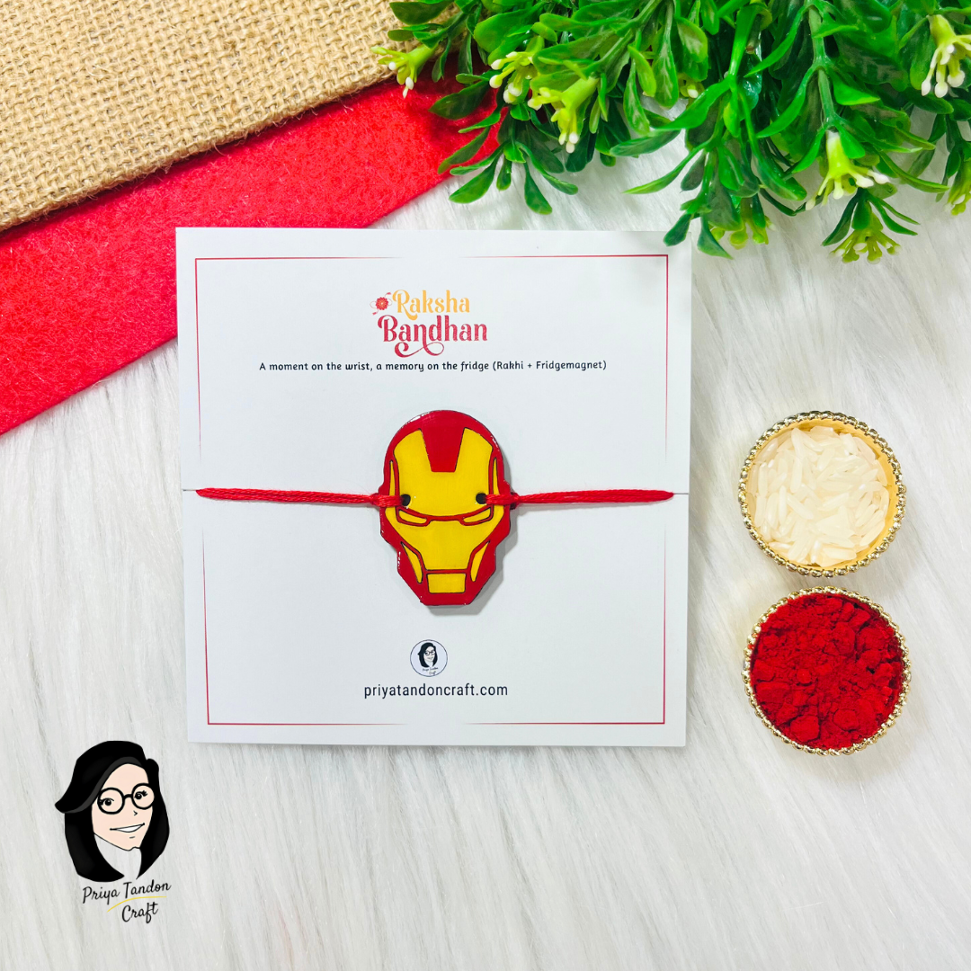Handmade 'Iron Man' Rakhi (Fridge Magnet)