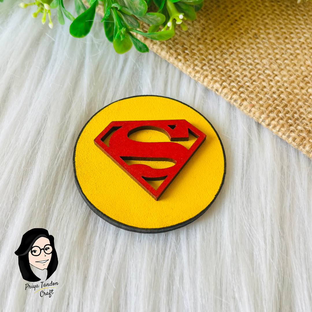 Superman Fridge magnet - 3D Wooden