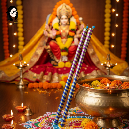Decorative Wooden Dandiya Sticks for Navratri & Garba