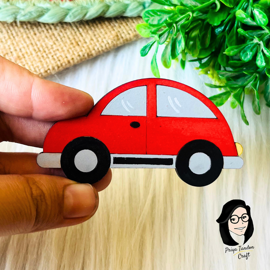 Small Vintage Car Fridge Magnet - Red