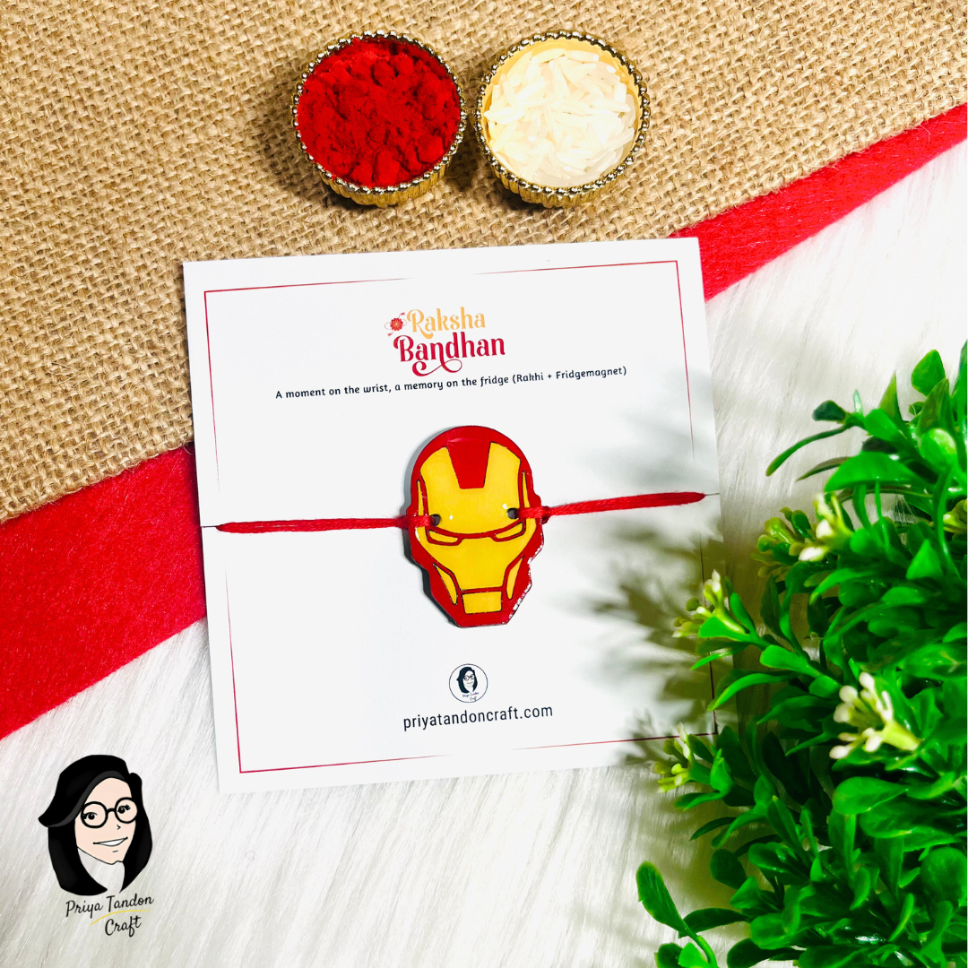 Handmade 'Iron Man' Rakhi (Fridge Magnet)