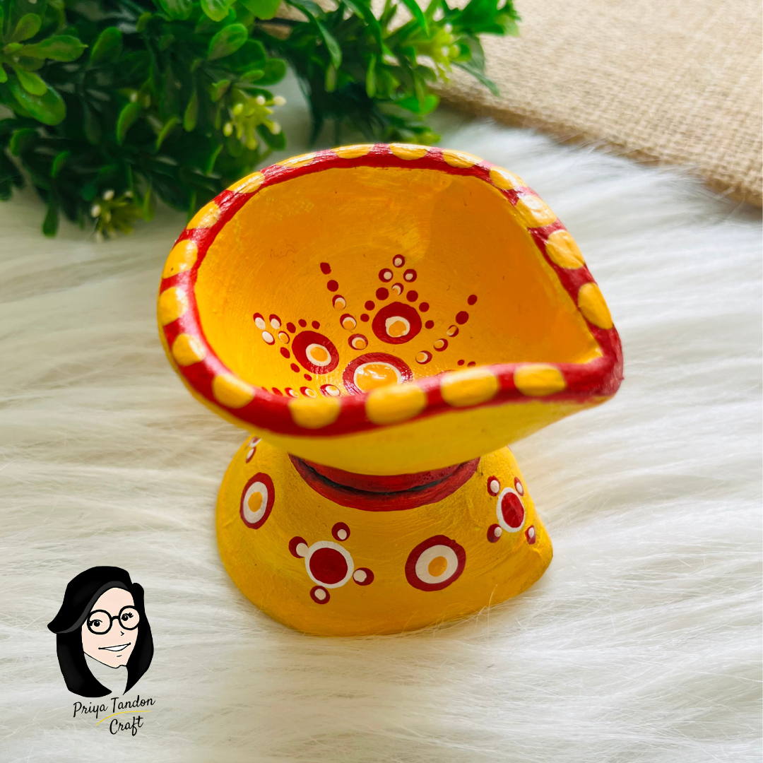 Handpainted Decorative Terracotta Diyas for Diwali (Set of 2)