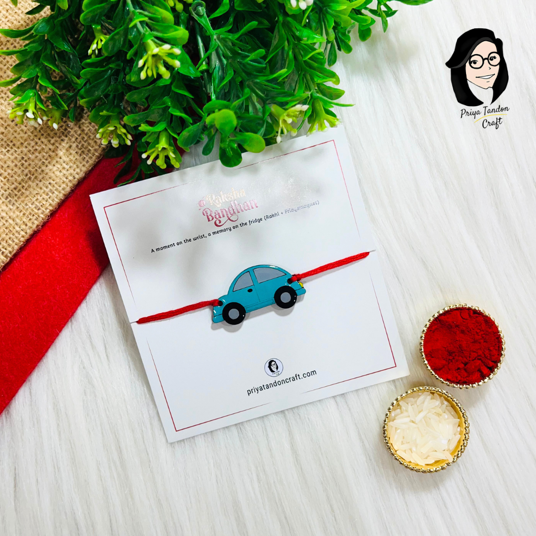 Handmade Car Rakhi (Fridge Magnet)
