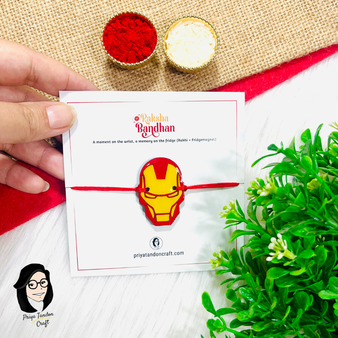 Handmade 'Iron Man' Rakhi (Fridge Magnet)