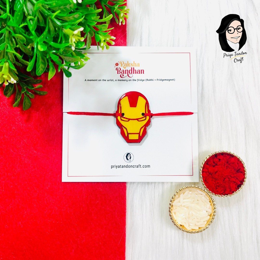Handmade 'Iron Man' Rakhi (Fridge Magnet)