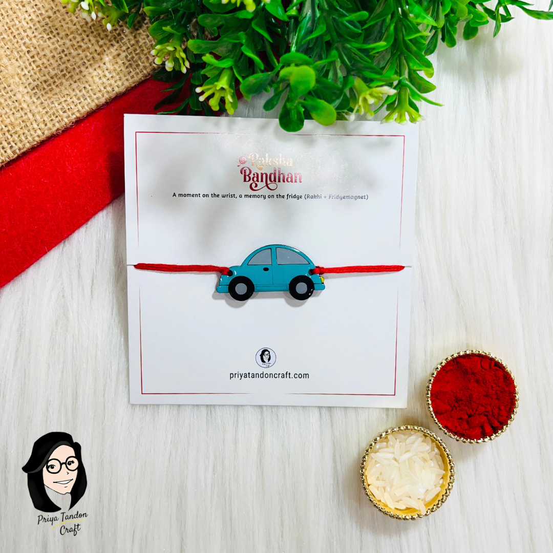Handmade Car Rakhi (Fridge Magnet)