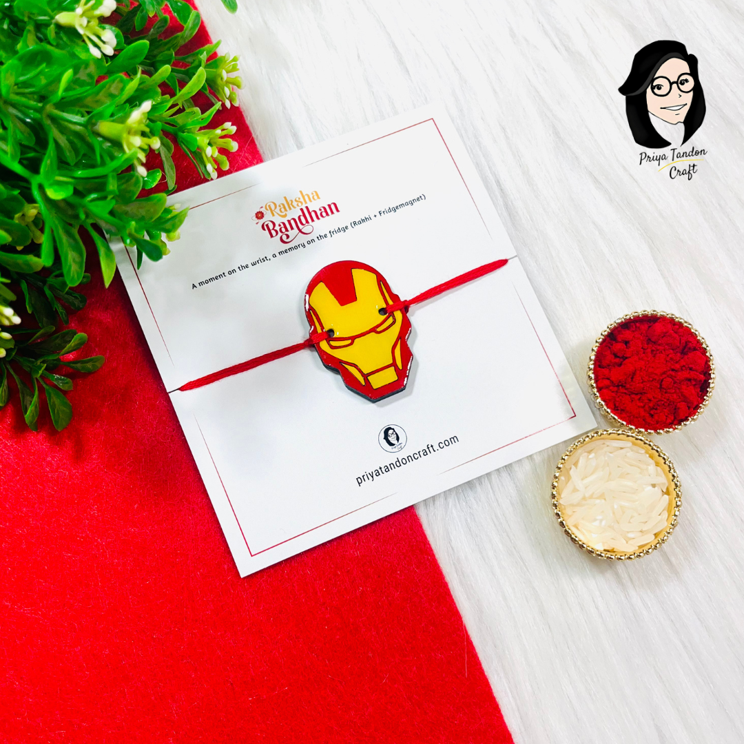 Handmade 'Iron Man' Rakhi (Fridge Magnet)