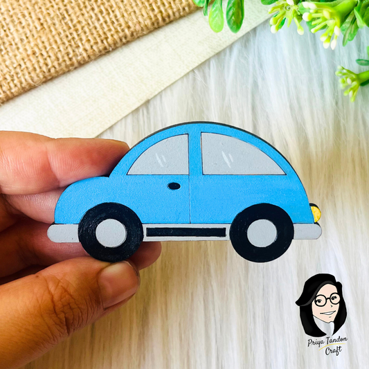 Small Vintage Car Fridge Magnet - Blue