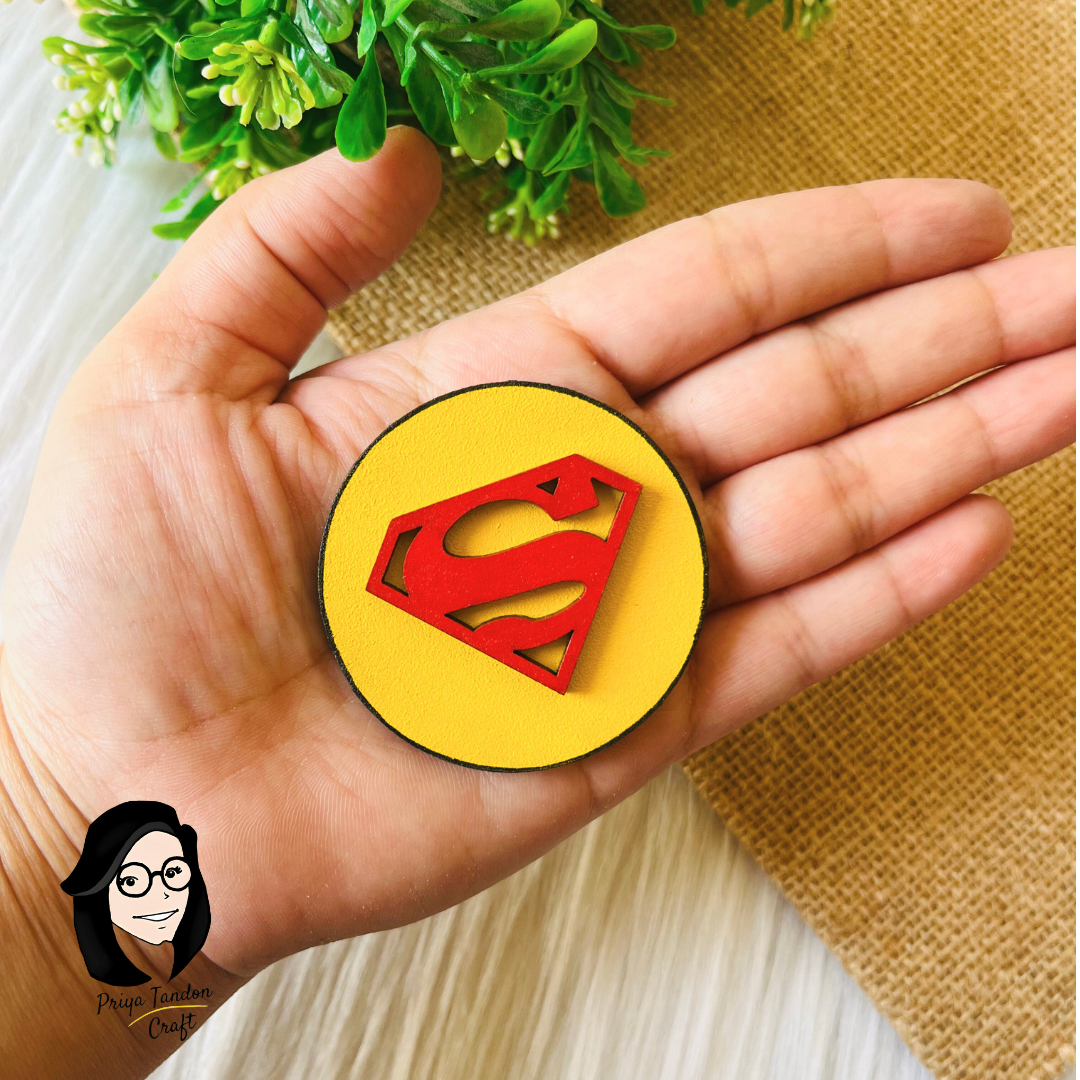 Superman Fridge magnet - 3D Wooden