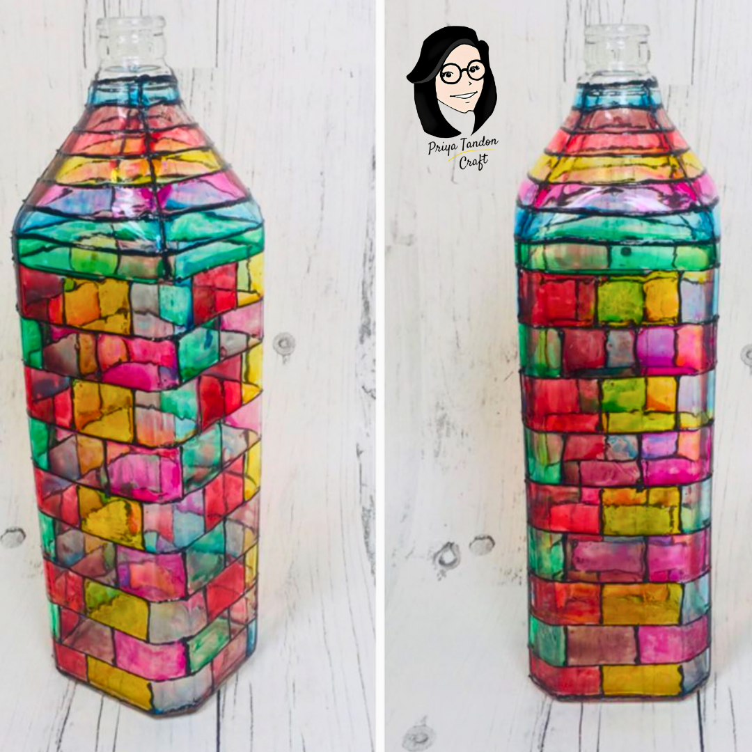 Hand-Painted Glass Bottle