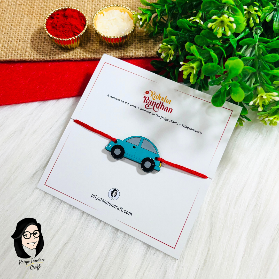 Handmade Car Rakhi (Fridge Magnet)