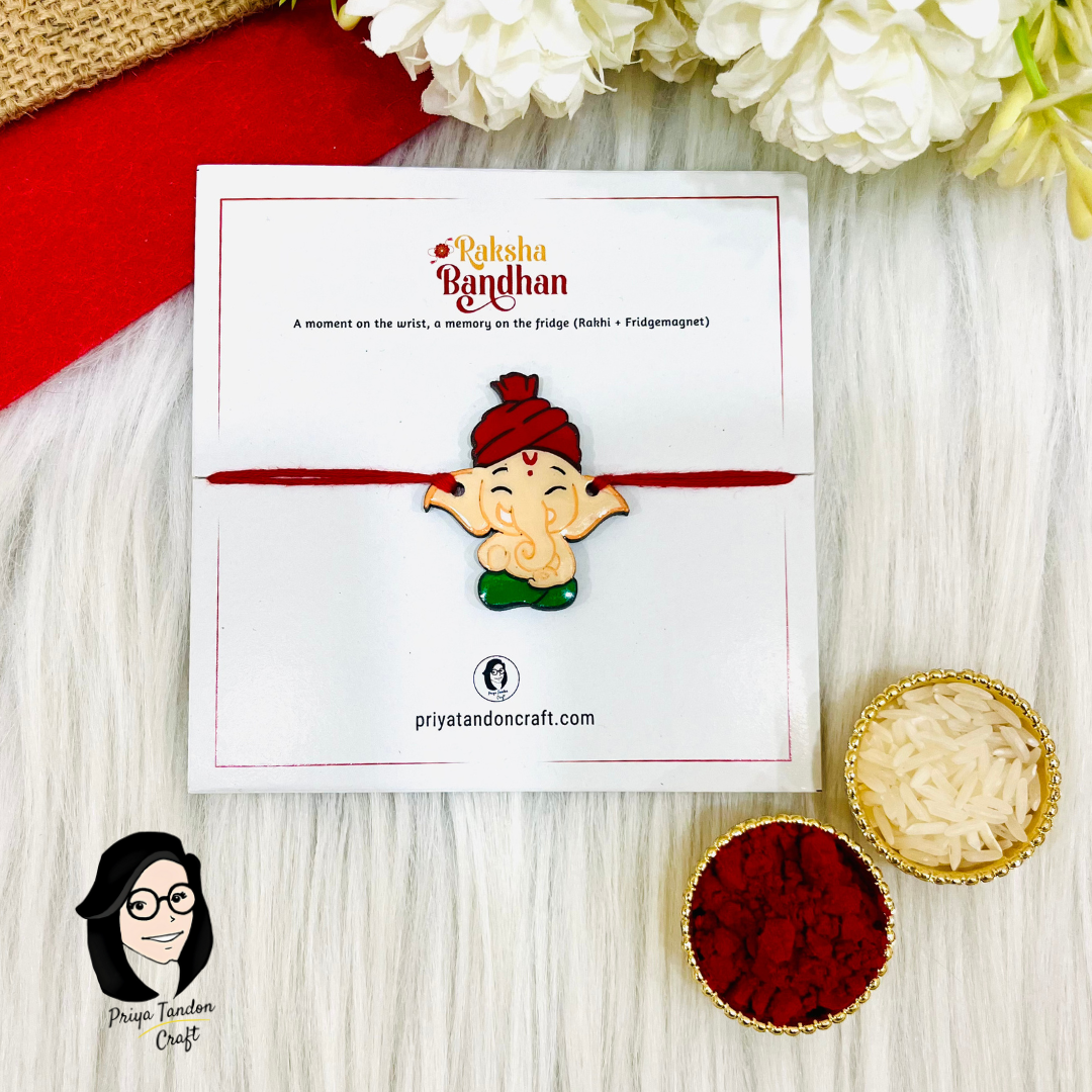Handmade 'Lord Ganesha' Rakhi (Fridge Magnet)