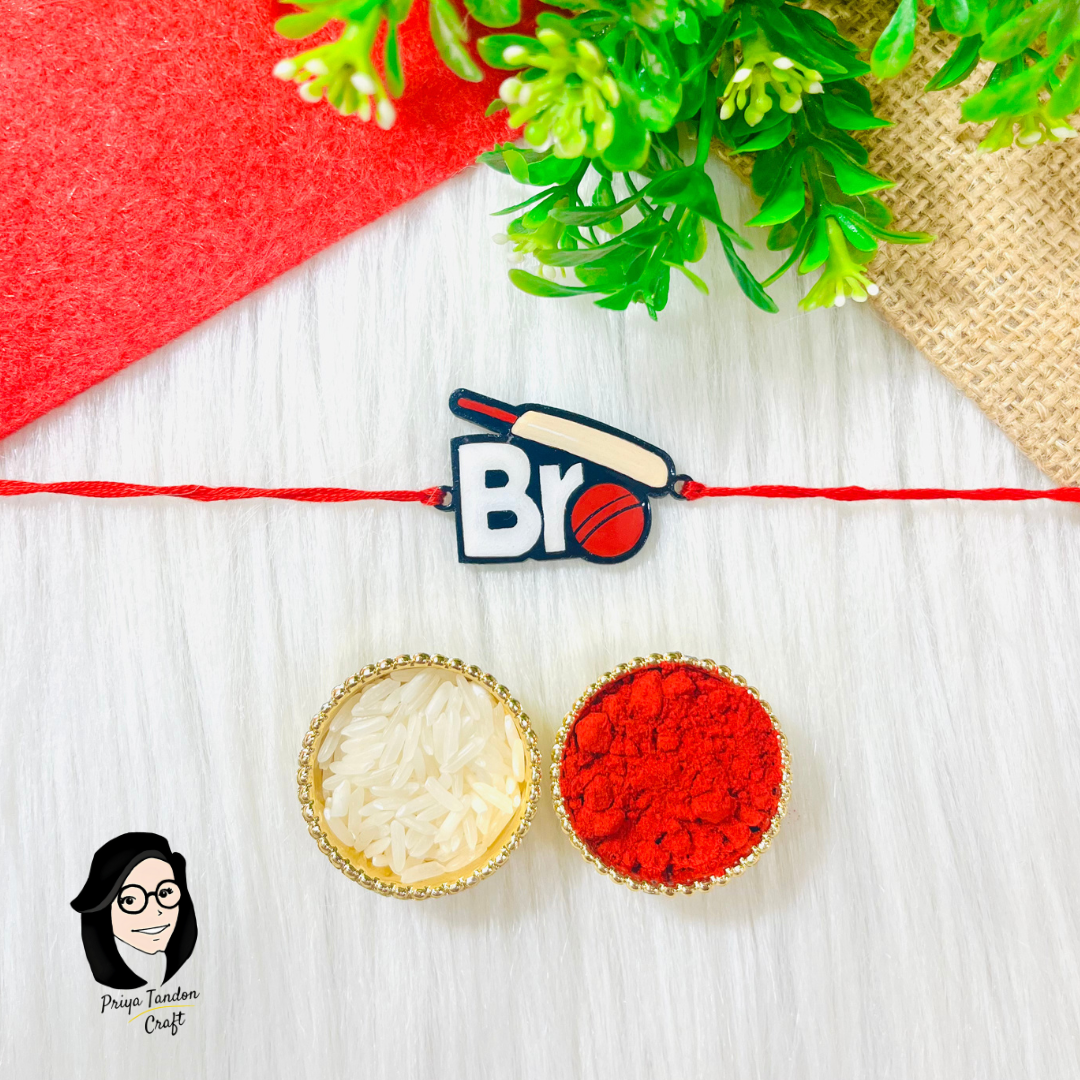 Handmade Cricket Rakhi For Cricket Lovers (Fridge Magnet)