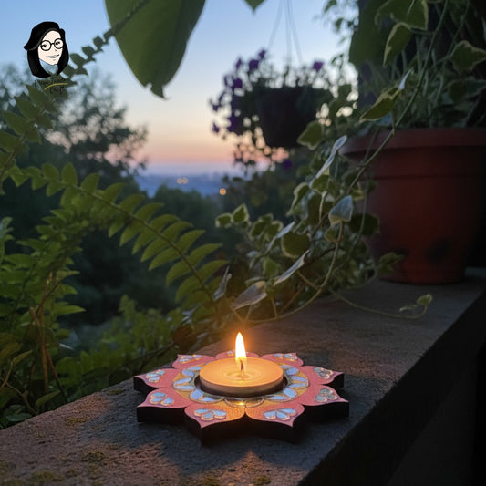Floral Tealight Candle Holder for Diwali Decor