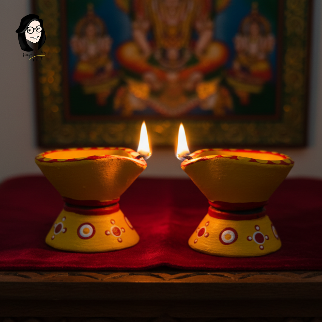 Handpainted Decorative Terracotta Diyas for Diwali (Set of 2)