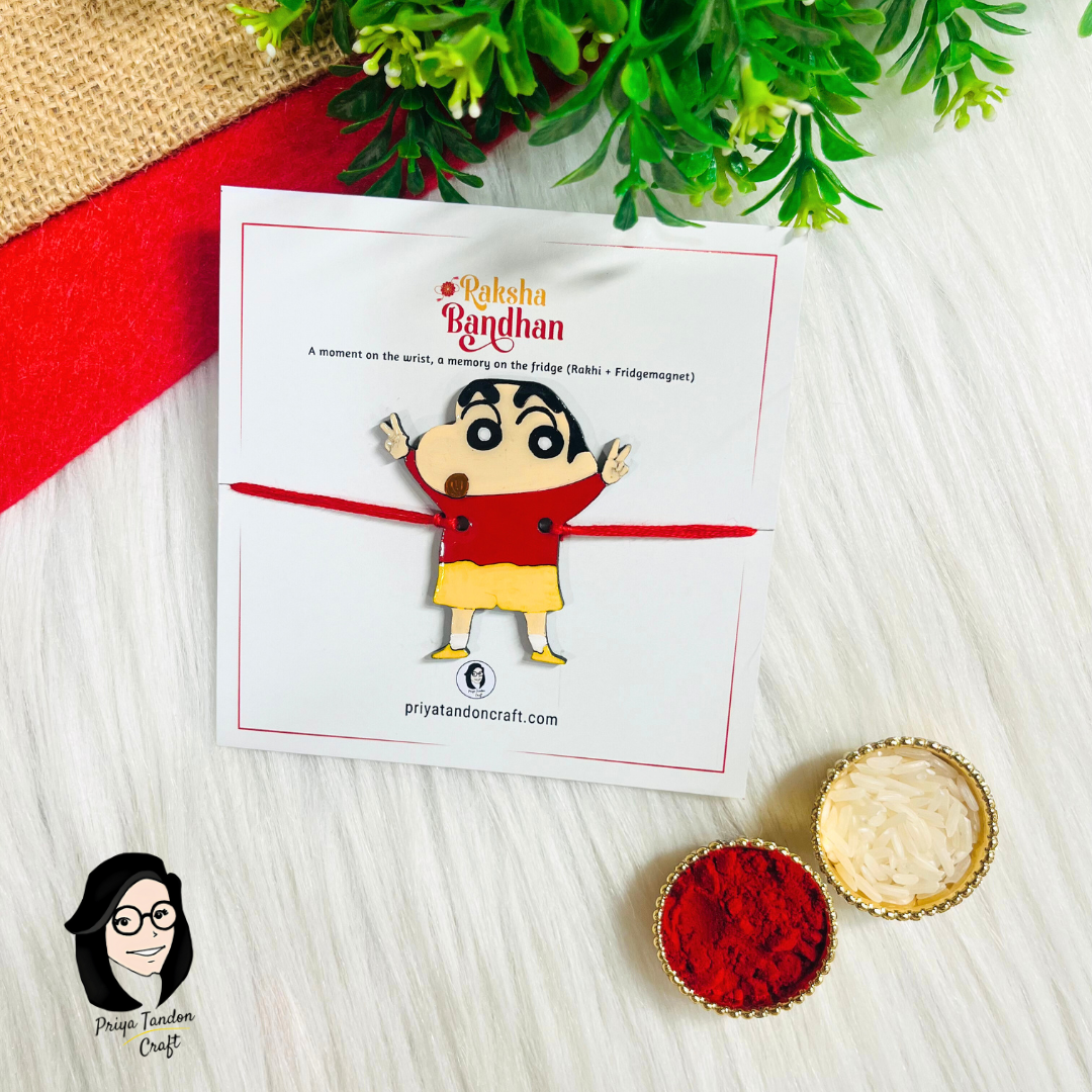 Handmade Shinchan Rakhi (Fridge Magnet)