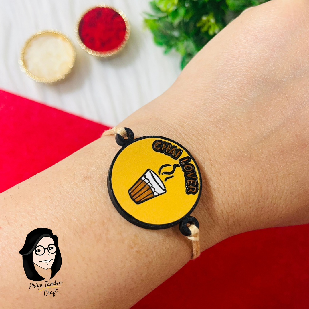 Handmade 'Chai Lover' Bro Rakhi (Fridge Magnet)