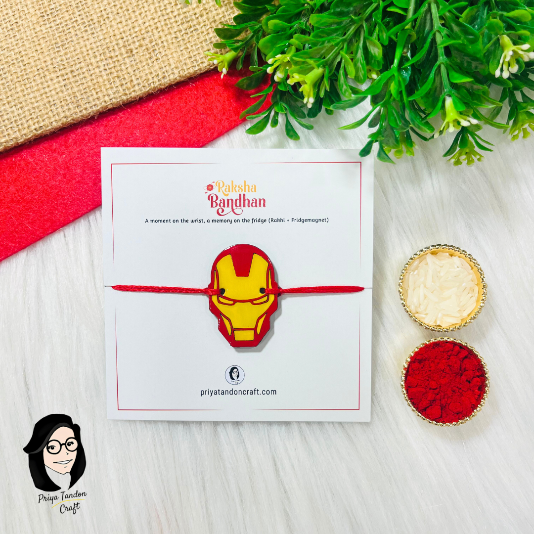 Handmade 'Iron Man' Rakhi (Fridge Magnet)
