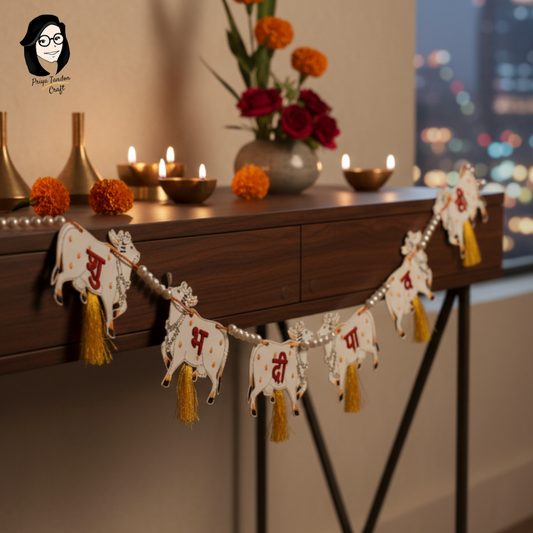 Hand painted Cow Pichwai Toran for Diwali Home Decor