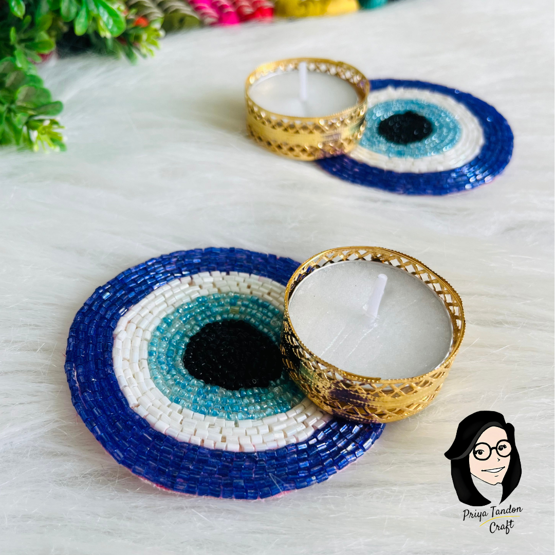 Evil Eye Tea Light Candle Holder (Set of 2)