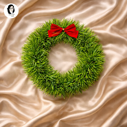 Handmade Wreath for Christmas With A Red Bow