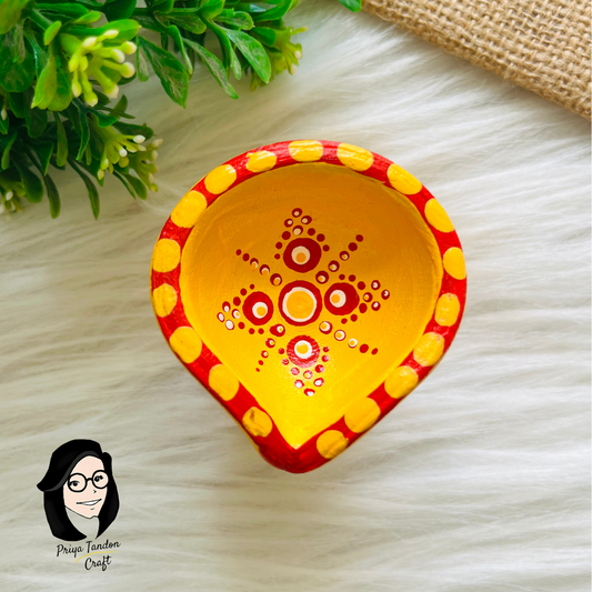 Yellow Beauty Diyas: Spread Warmth & Light (Set of 2)