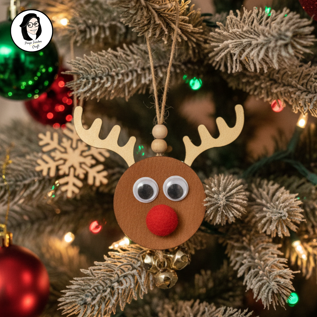 Handmade Reindeer Wooden Ornaments For Christmas Tree Decoration