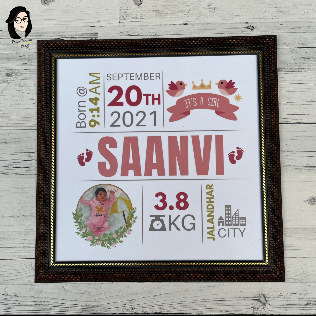 Baby Birth Frame For Girls