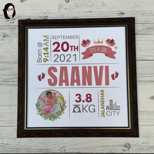 Baby Birth Frame For Girls