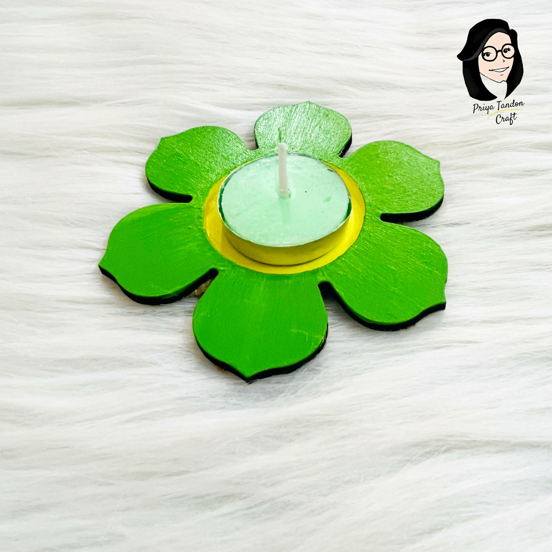 Handmade Flower Shaped Diwali Diyas (Set of 3)