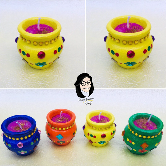 Handmade Diya Pots For Diwali Festival - Set of 4