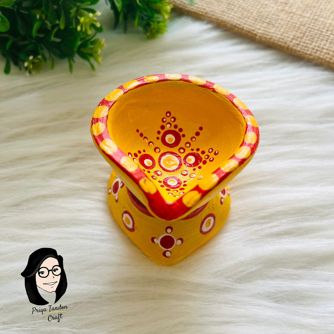 Yellow Beauty Diyas: Spread Warmth & Light (Set of 2)