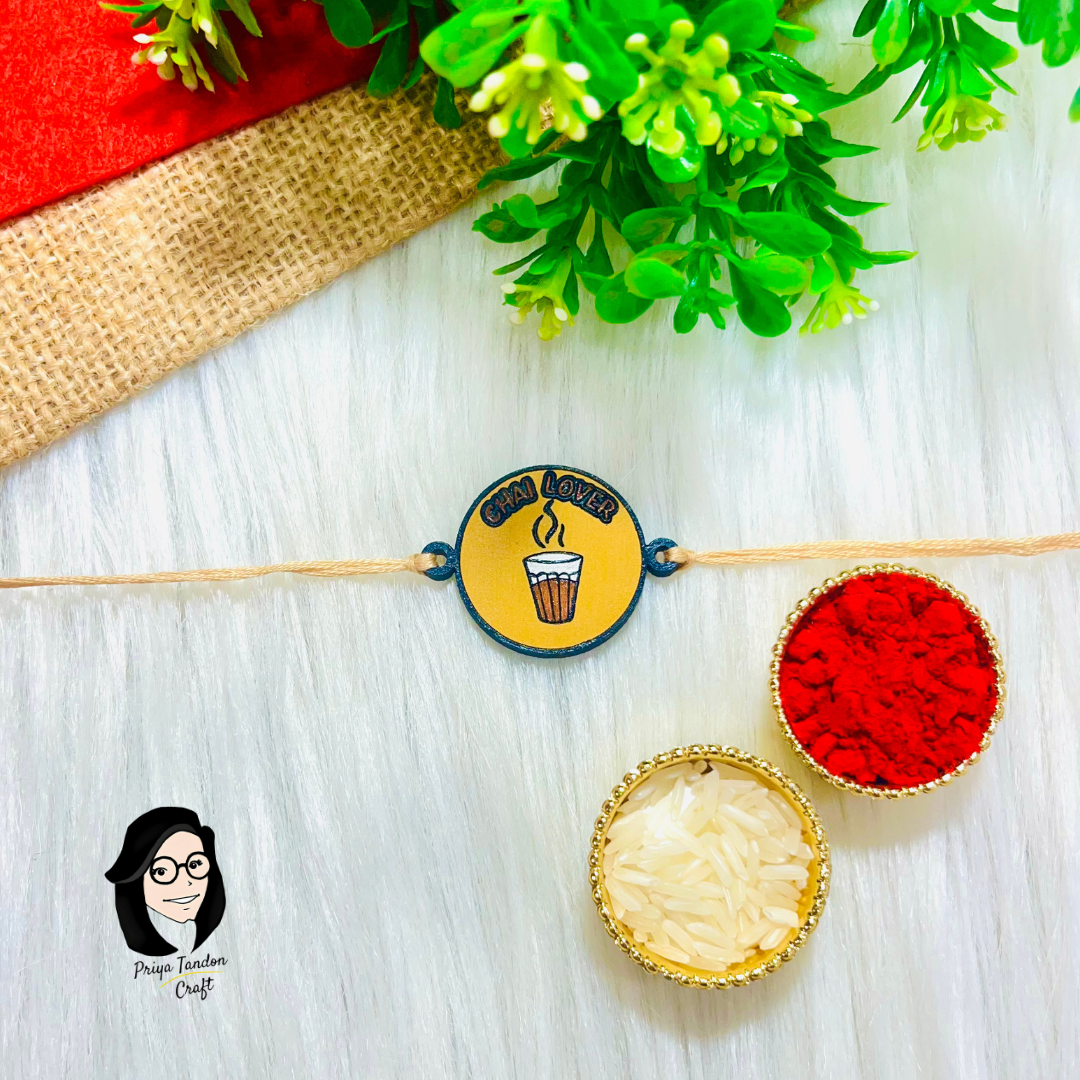 Handmade 'Chai Lover' Bro Rakhi (Fridge Magnet)
