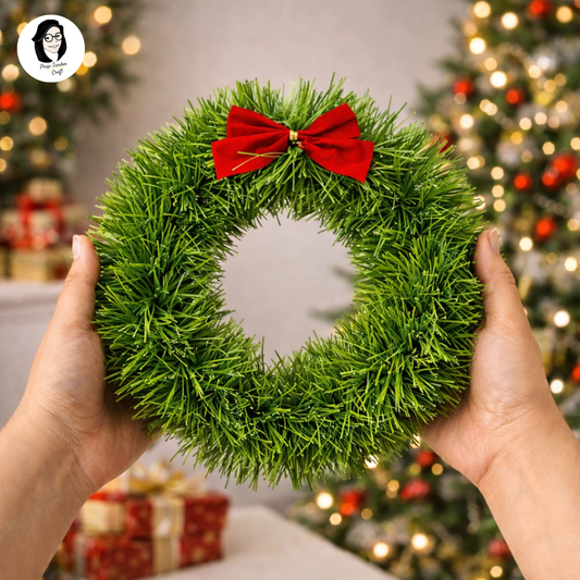 Handmade Wreath for Christmas With A Red Bow