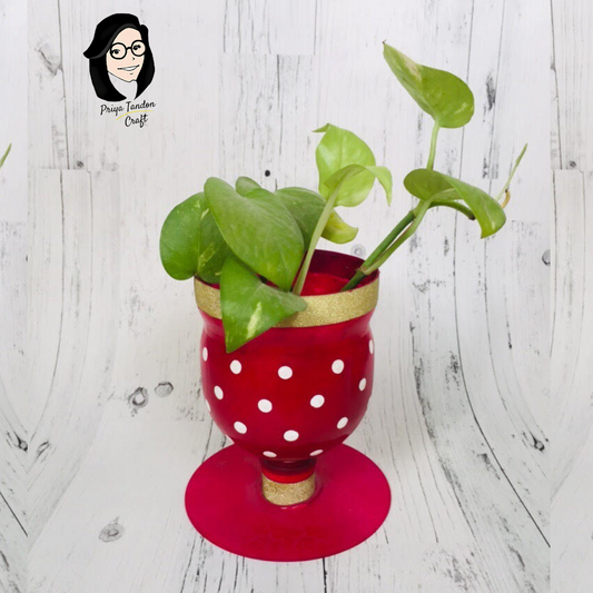 Hand-Painted Glass Planter For Small Plants