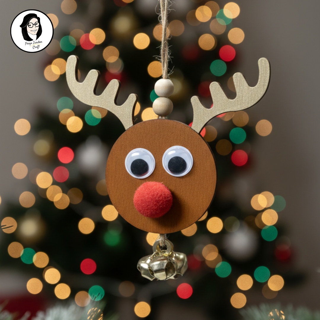 Handmade Reindeer Wooden Ornaments For Christmas Tree Decoration