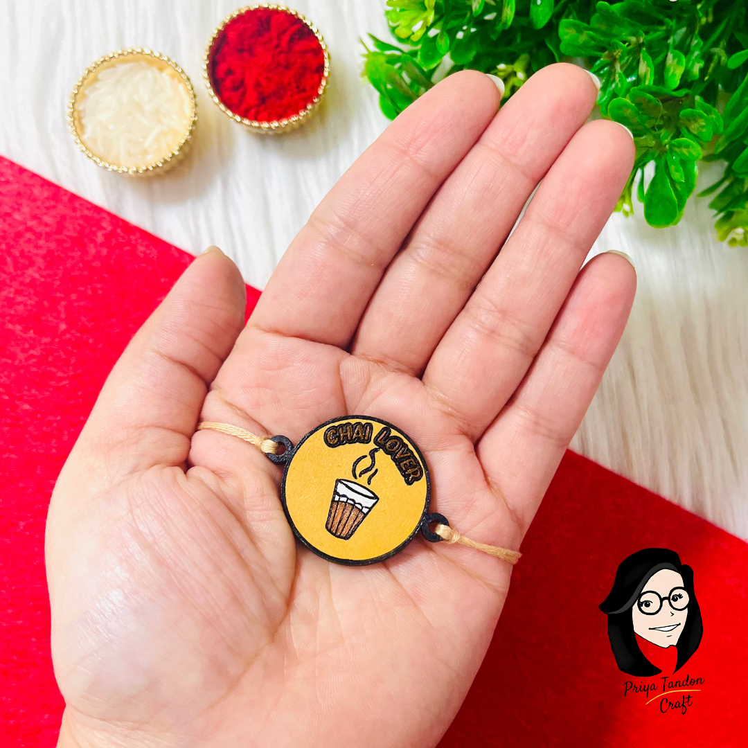 Handmade 'Chai Lover' Bro Rakhi (Fridge Magnet)