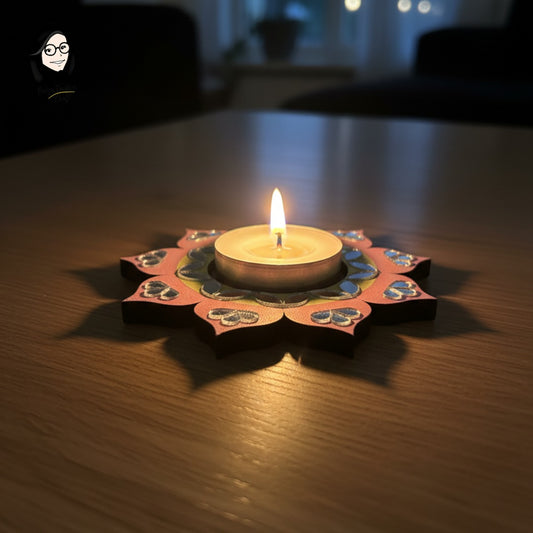 Floral Tealight Candle Holder for Diwali Decor