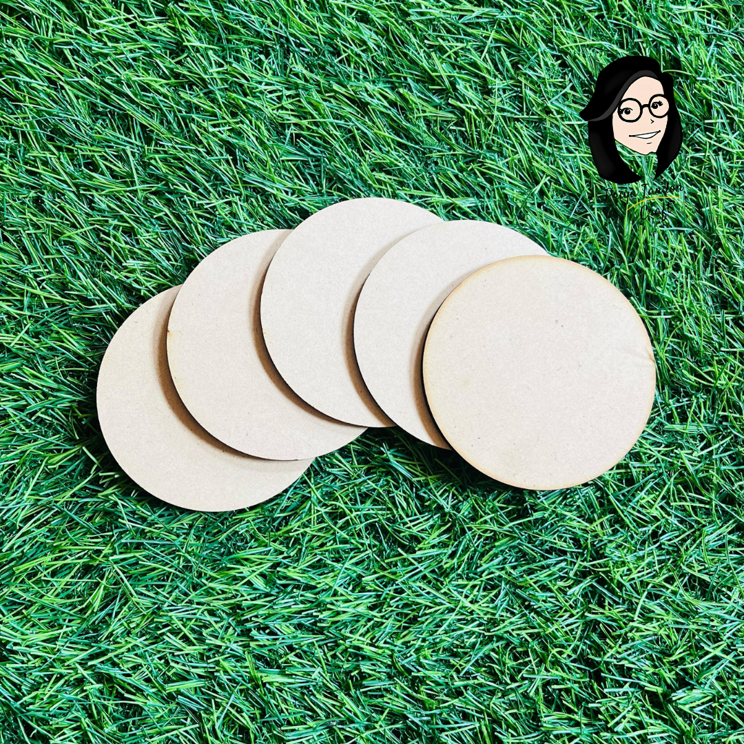 Circle MDF Wood 3 Inch (Set of 5)